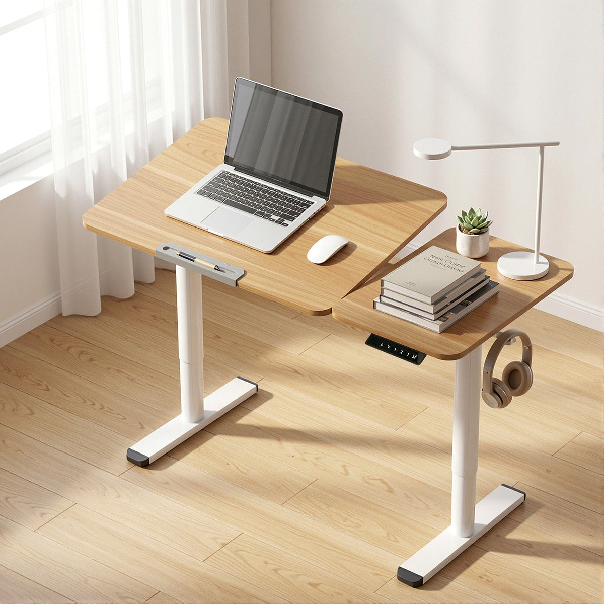 Artiss Electric Standing Desk Height Adjustable Sit Stand Desk Tilting Top