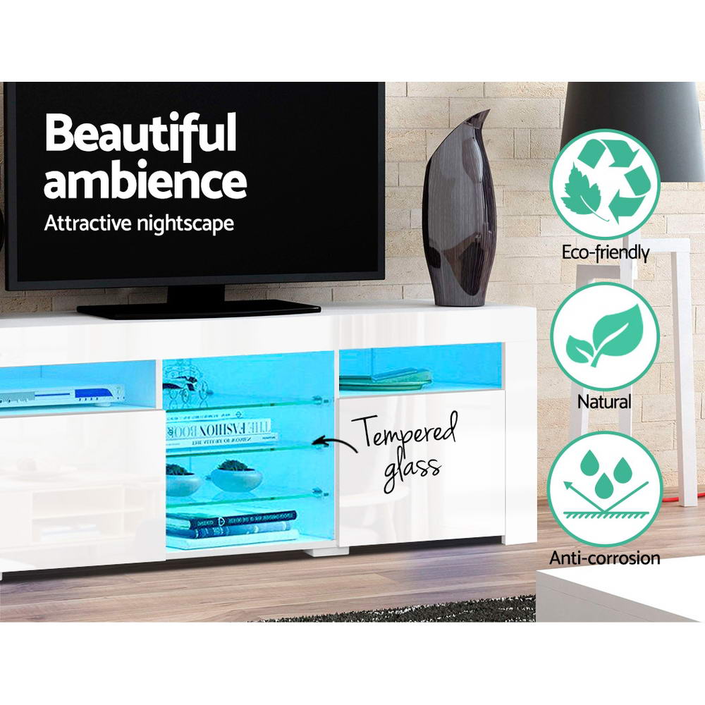 Artiss Entertainment Unit TV Cabinet LED 180cm White Bobi
