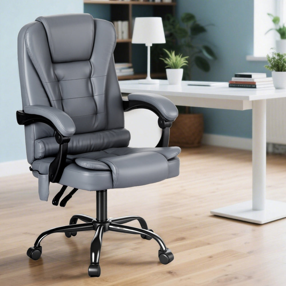 Artiss Executive Office Chair 4-Point Massage Adjustable Ergonomic Recline PU