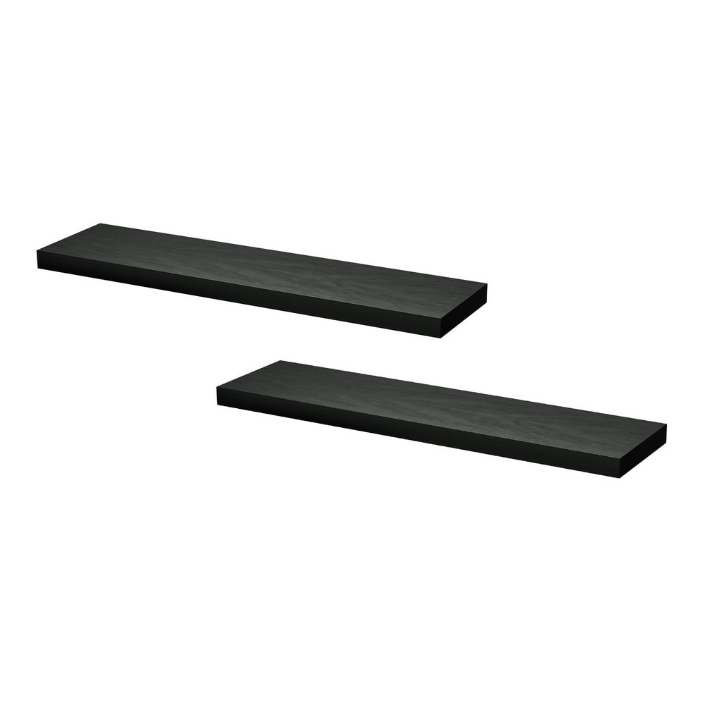 Artiss Floating Wall Shelf Set of 2 Black 90CM