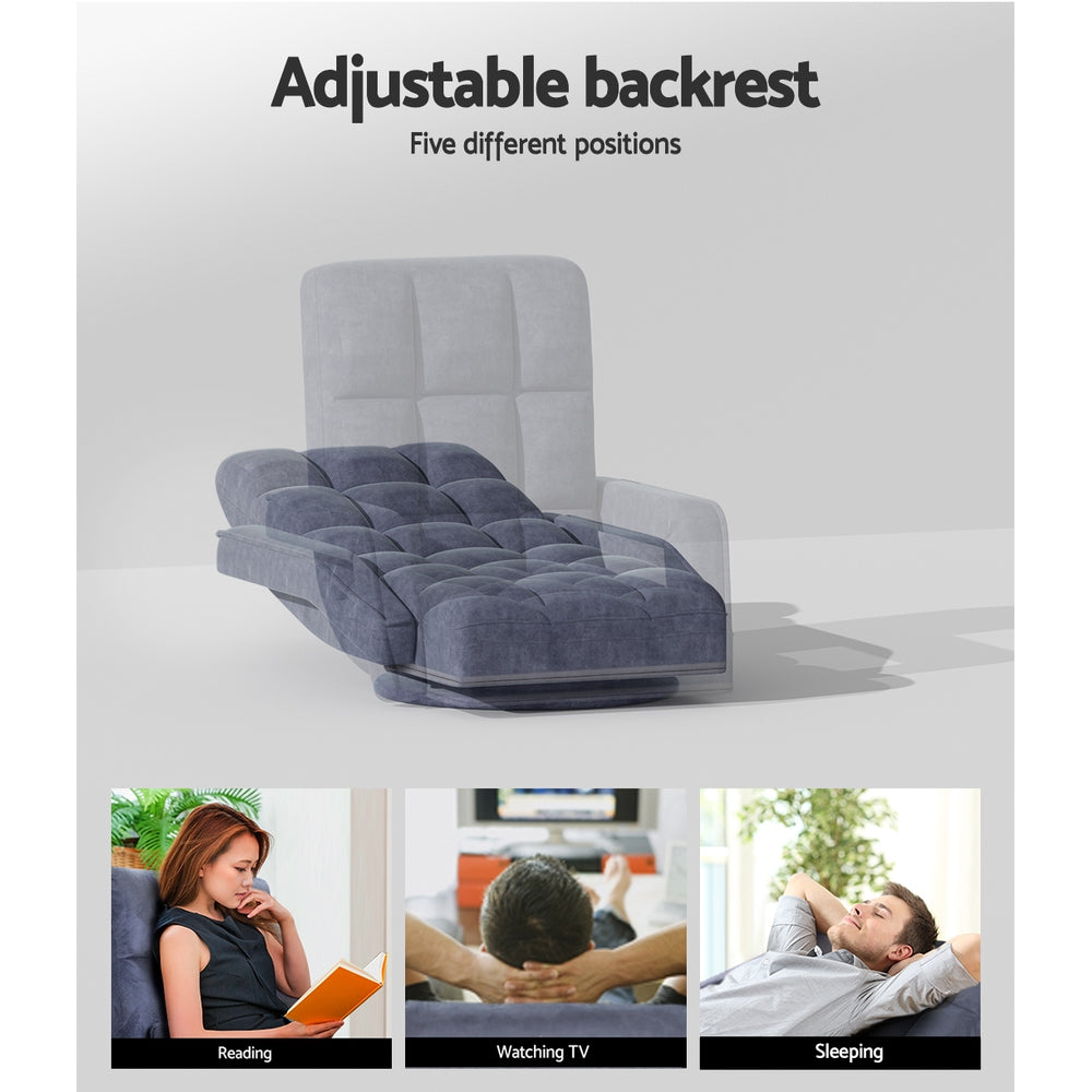 Artiss Floor Chair Lounge Sofa Swivel Charcoal