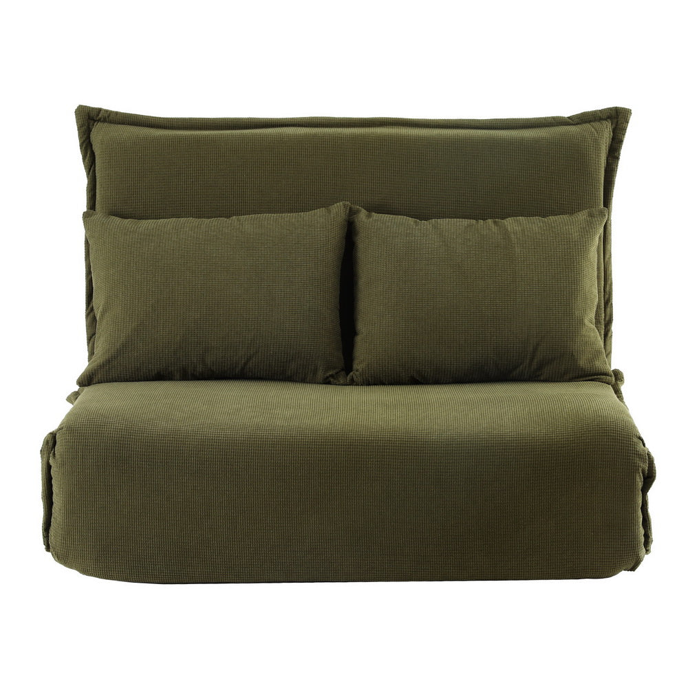 Artiss Floor Lounge Sofa Bed Foldable 2 Seater Green