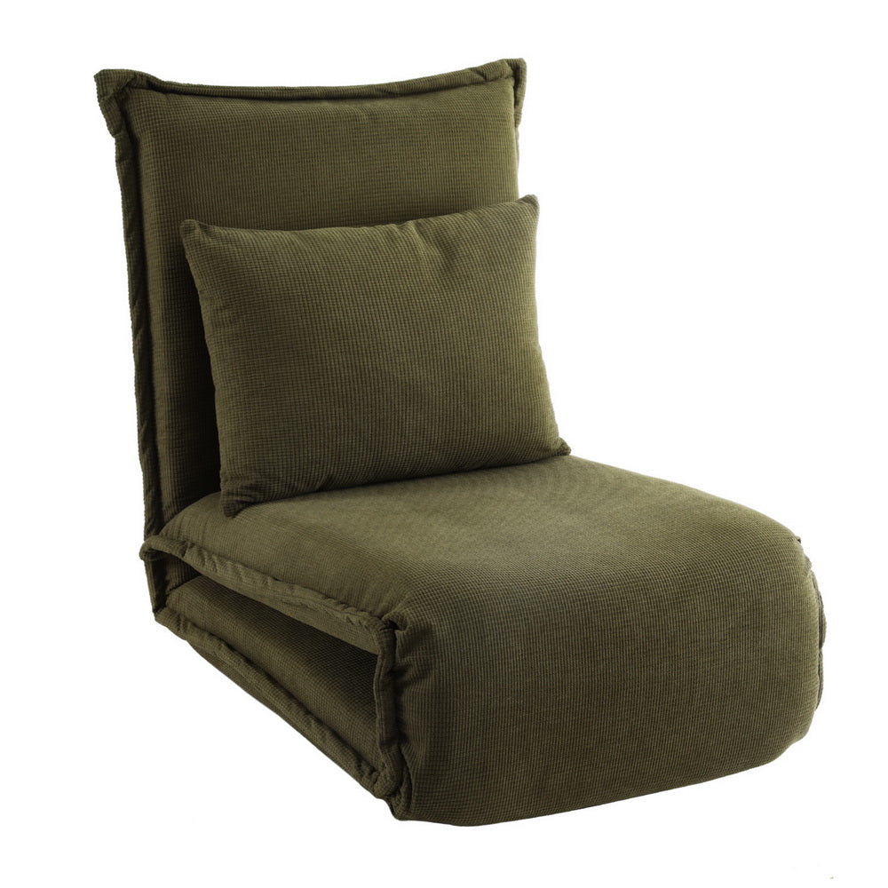 Artiss Floor Lounge Sofa Bed Foldable Green