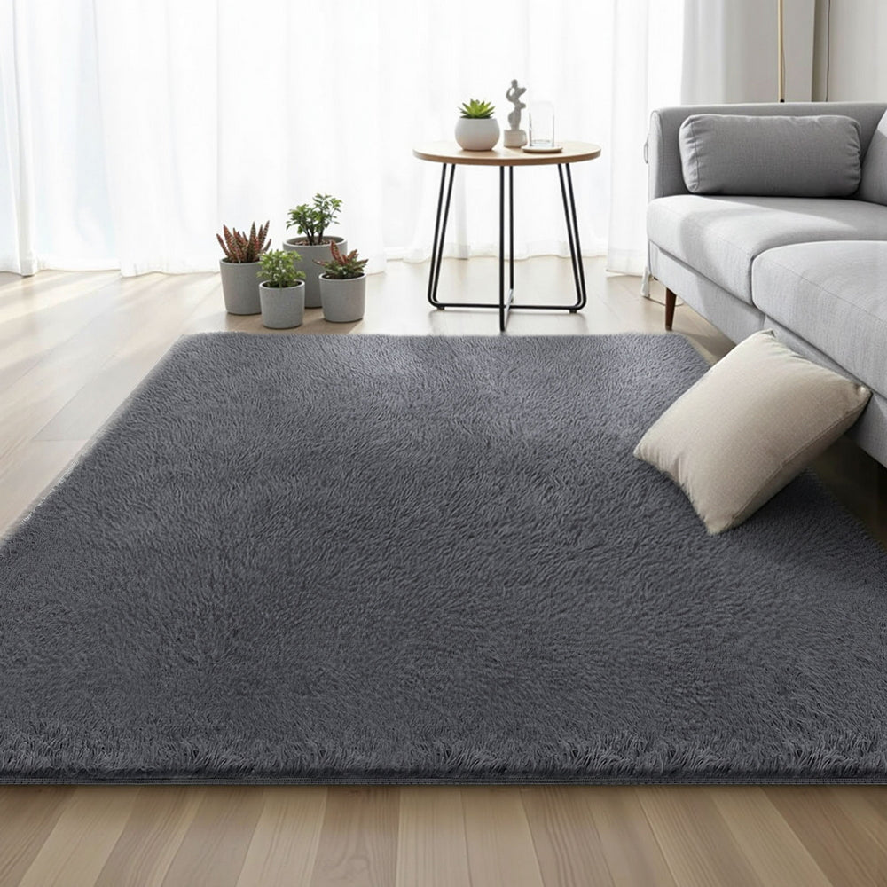 Artiss Floor Rug 160x230cm Plush Area Shaggy Rug Living Room Bedroom Carpet Grey
