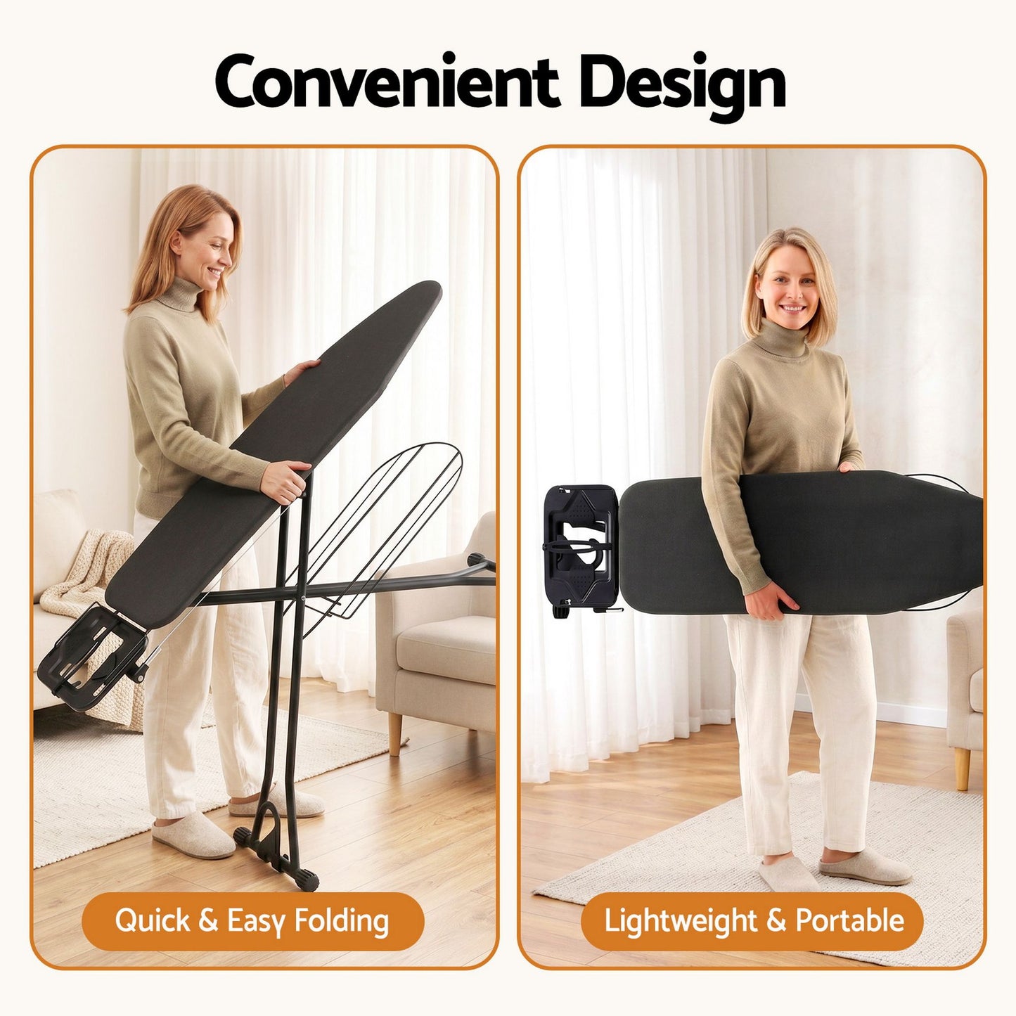 Artiss Foldable Ironing Board with Iron Rest Ironing Board for Laundry Room