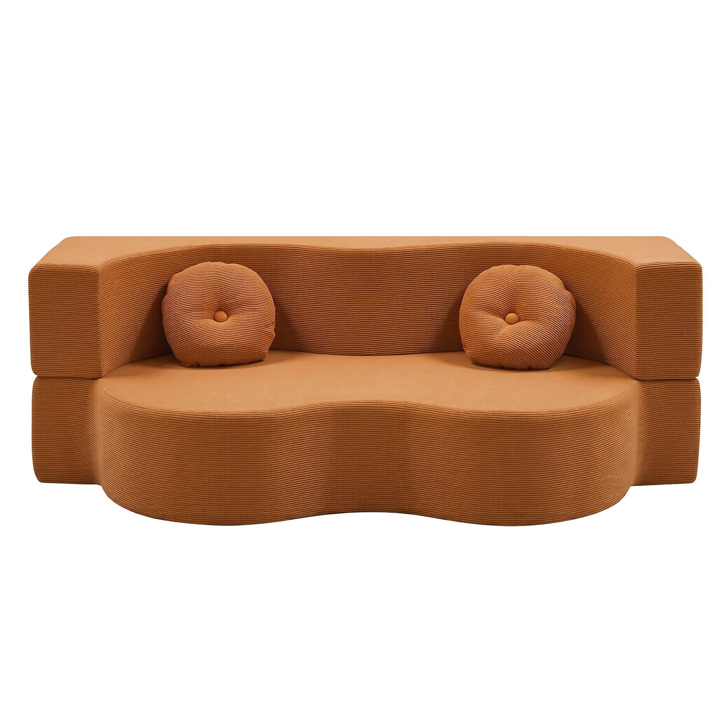 Artiss Folding Sofa Bed Floor Couch 2-in-1 Convertible Futon Loveseat Orange