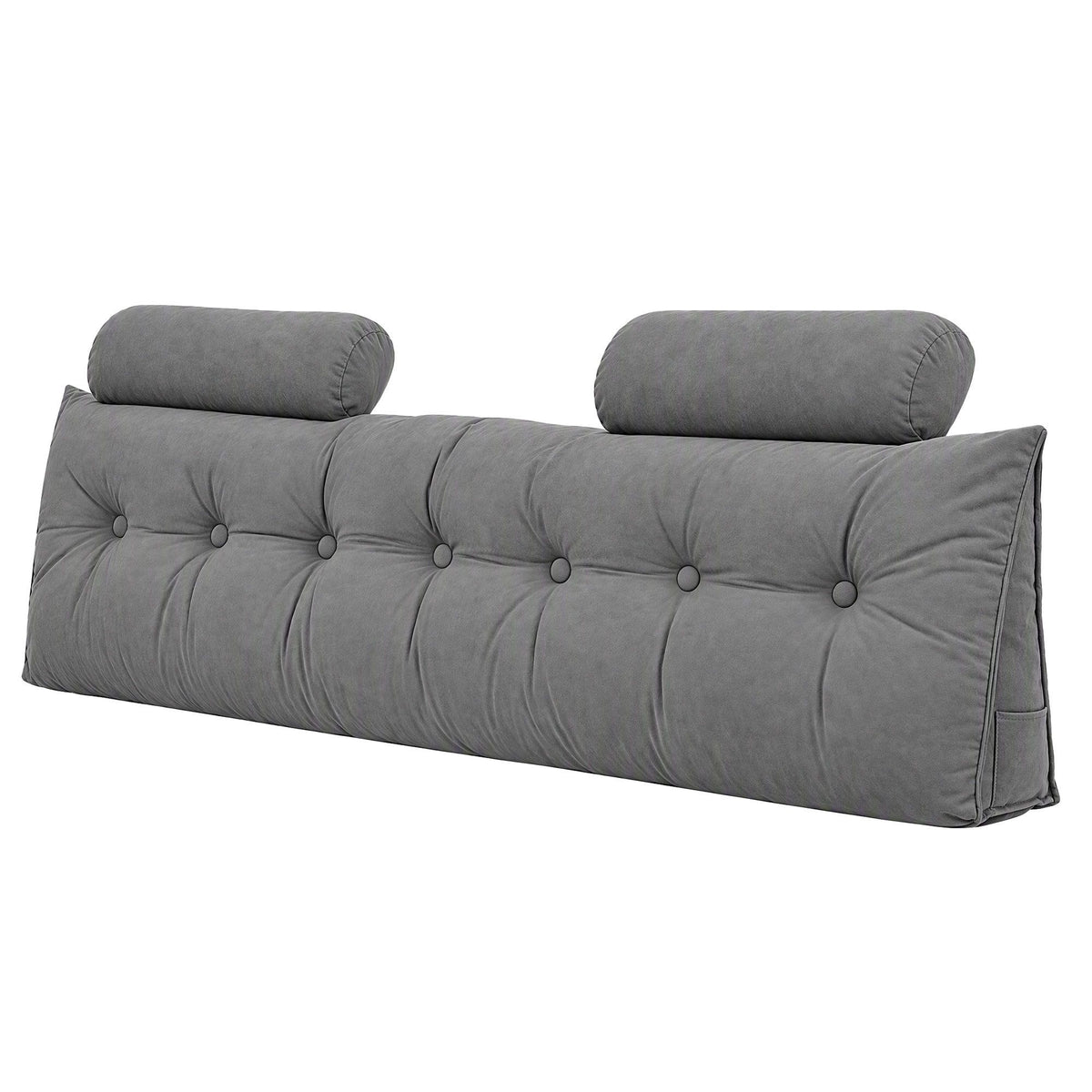 Artiss Headboard Pillow King Wedge Backrest Triangular with 2 Cushions Grey