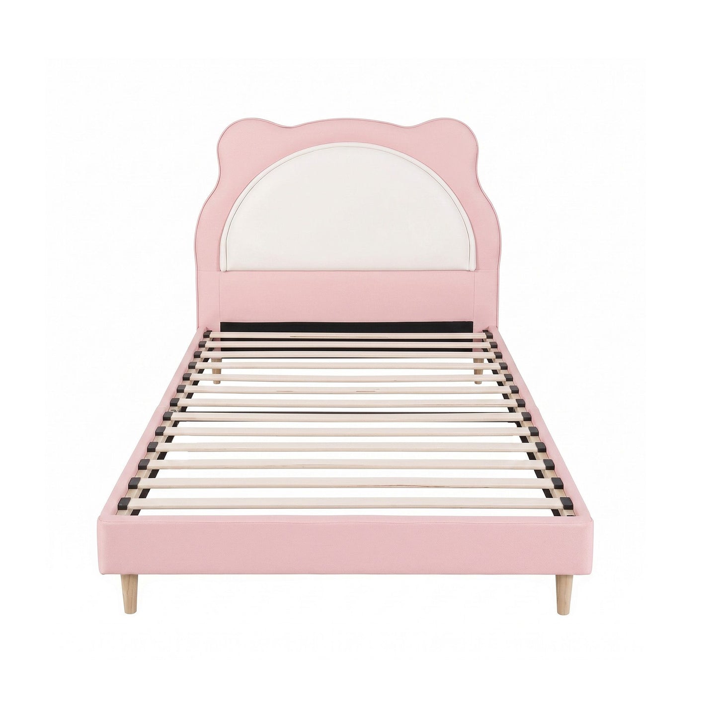 Artiss King Single Pink Kids Bed Frame for Girls Bedroom Cute Animal Upholstered