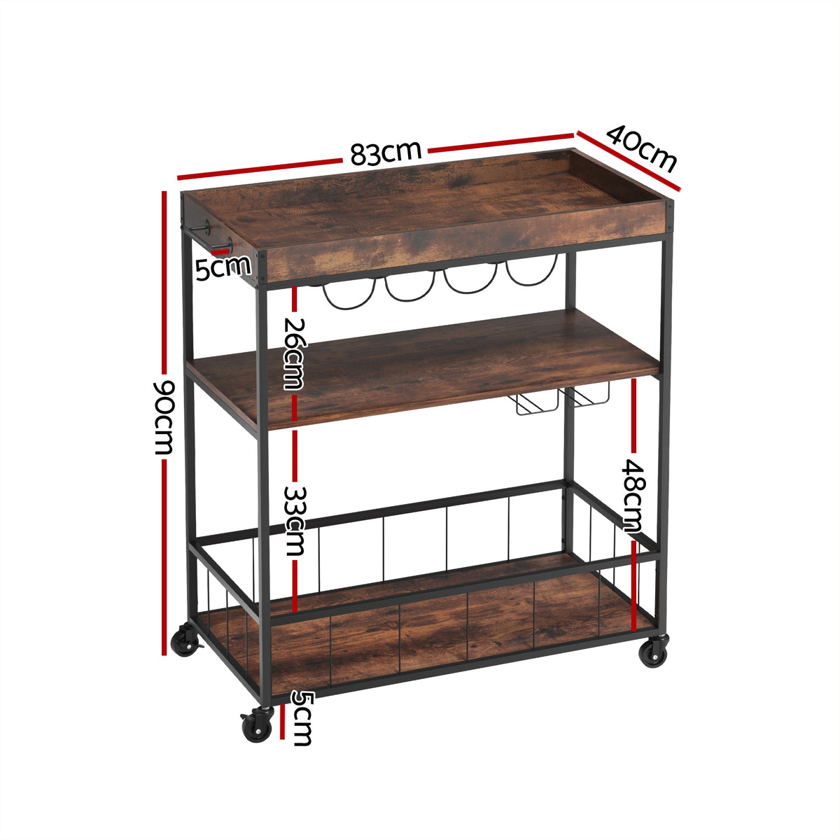 Artiss Kitchen Island Rolling Serving Cart