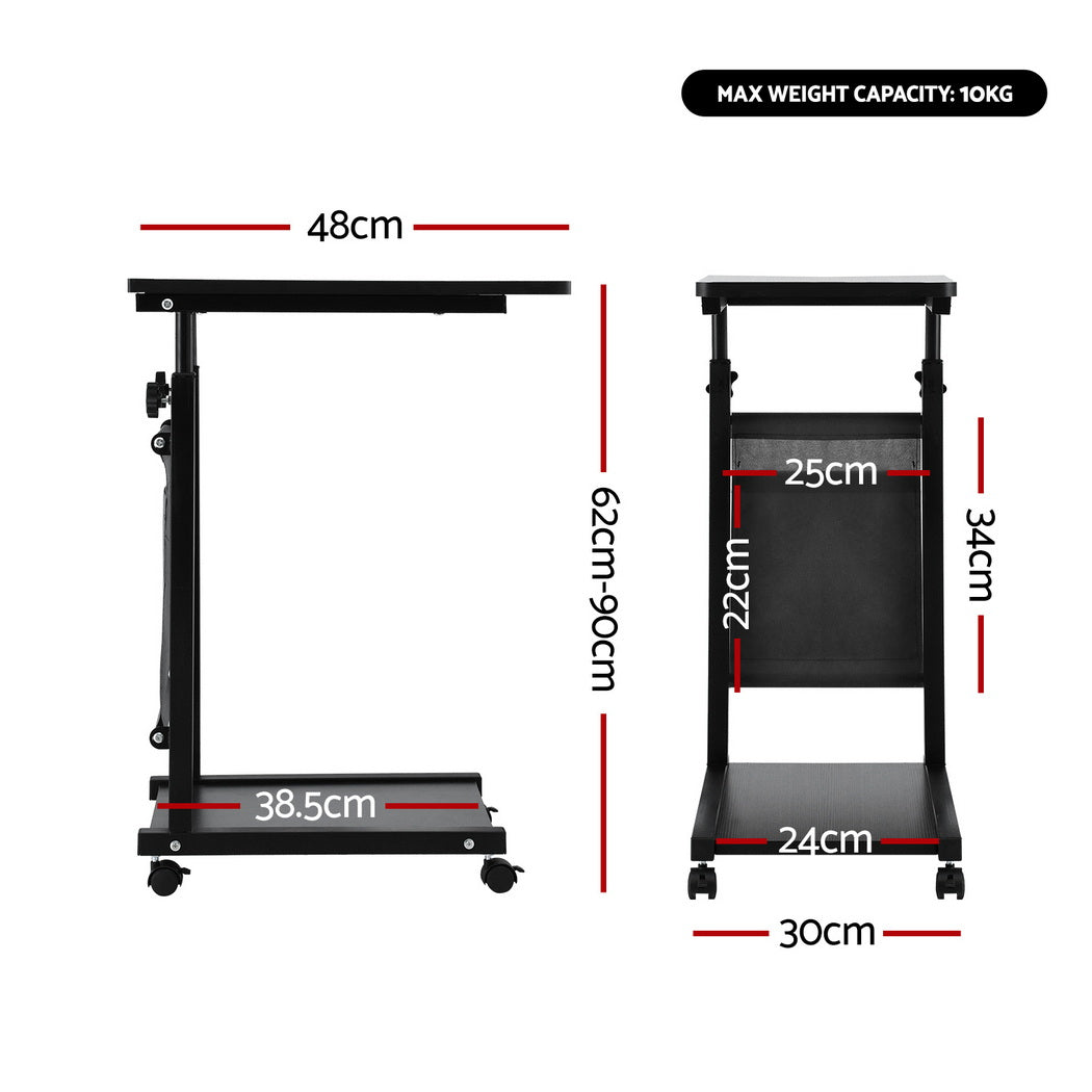 Artiss Laptop Desk Height Adjustable Mobile Workstation Computer Desks 48CM Black