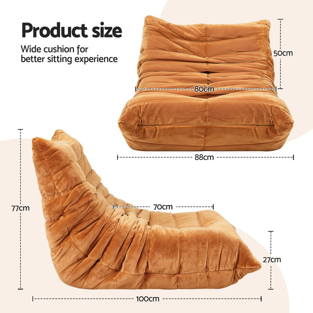 Artiss Lazy Sofa Accent Chair Floor Couch Leisure Lounge Foam Pouffe Recliner