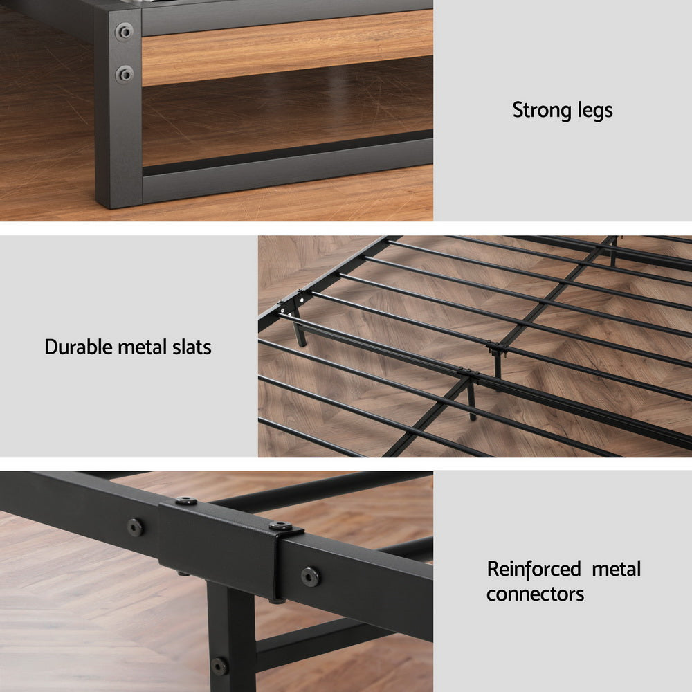 Artiss Metal Bed Frame King Single Size Beds Platform with Mattress