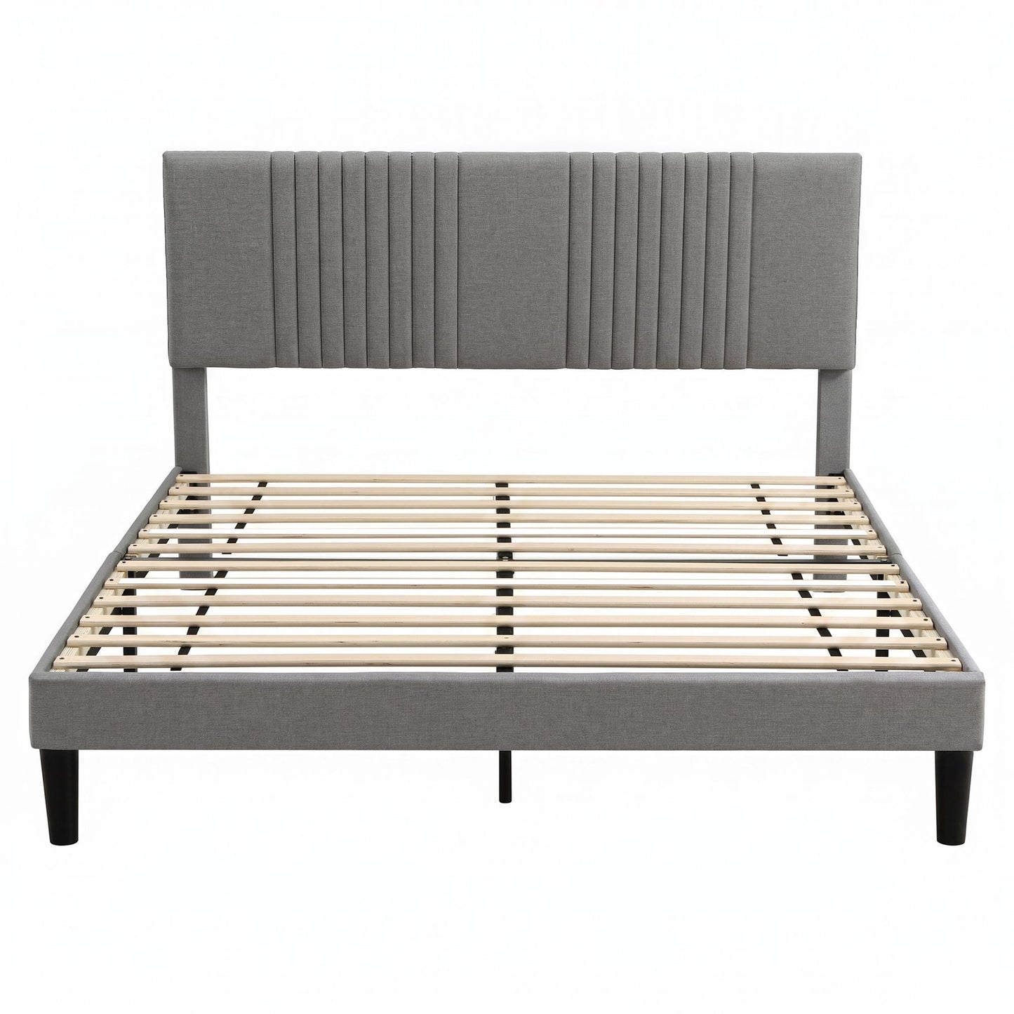 Artiss Queen Bed Frame with Adjustable Headboard, Grey, 300kg Capacity