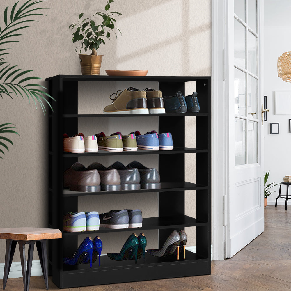 Artiss Shoe Rack Cabinet 30 Pairs 6-Tier Shelf Black