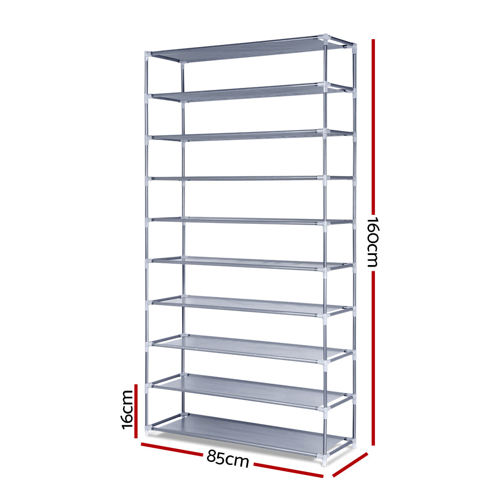 Artiss Shoe Rack Cabinet Stackable 10-Tier Grey
