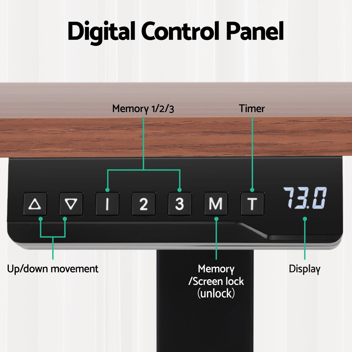Artiss Standing Desk Motorised Dual Motor Electric Walnut 140CM