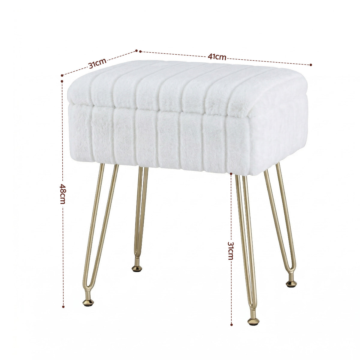 Artiss Storage Ottoman Vanity Foot Stool White
