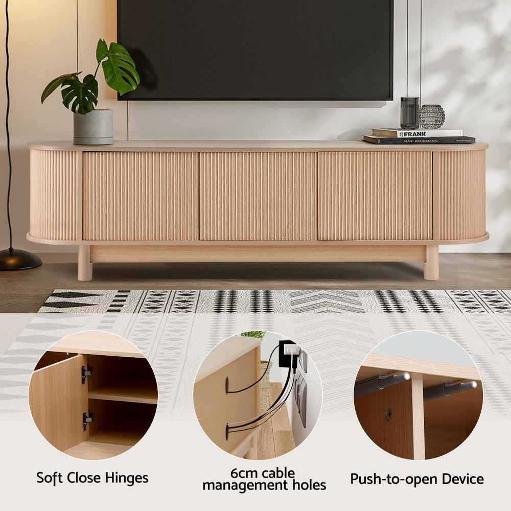 Artiss TV Unit Entertainment Unit Storage Cabinet 160cm Pine