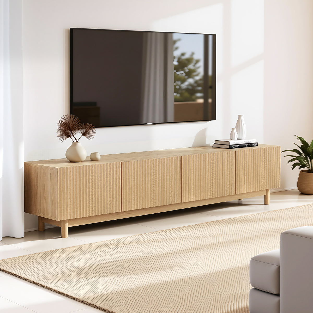 Artiss TV Unit Entertainment Unit Storage Cabinet 180cm Pine