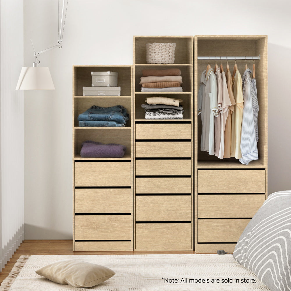 Artiss Wardrobe Clothes Closet Storage Organizer Pine