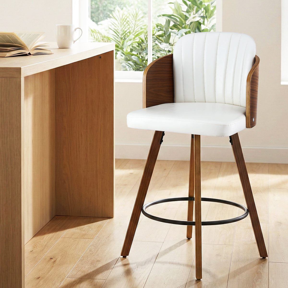 Artiss Wooden Bar Stools Swivel Kitchen Counter Stool Chair 58cm Seat Height