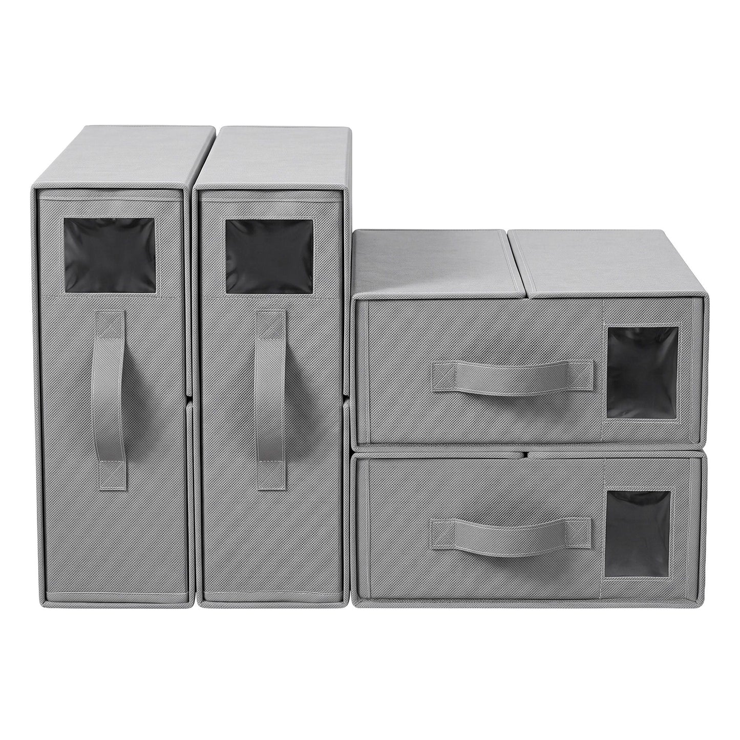 Artiss Bed Sheet Organisers Box Set 4Pcs Storage King Size Bedding Foldable Grey