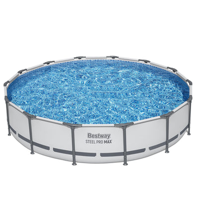 Bestway 427CM Swimming Pools Steel Above Ground Round Backyard Pool Set White