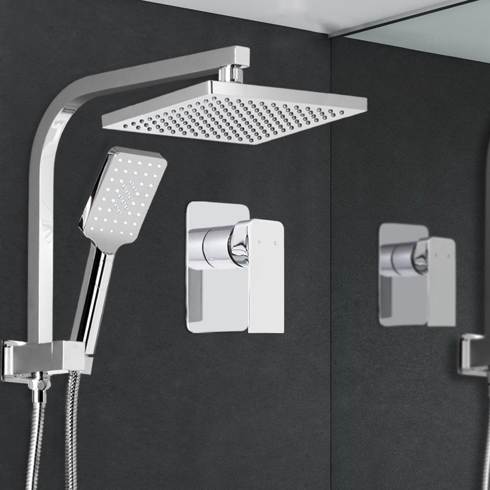 Cefito 8'' Rain Shower Head Set Handheld Square High Pressure Mixer Tap Chrome