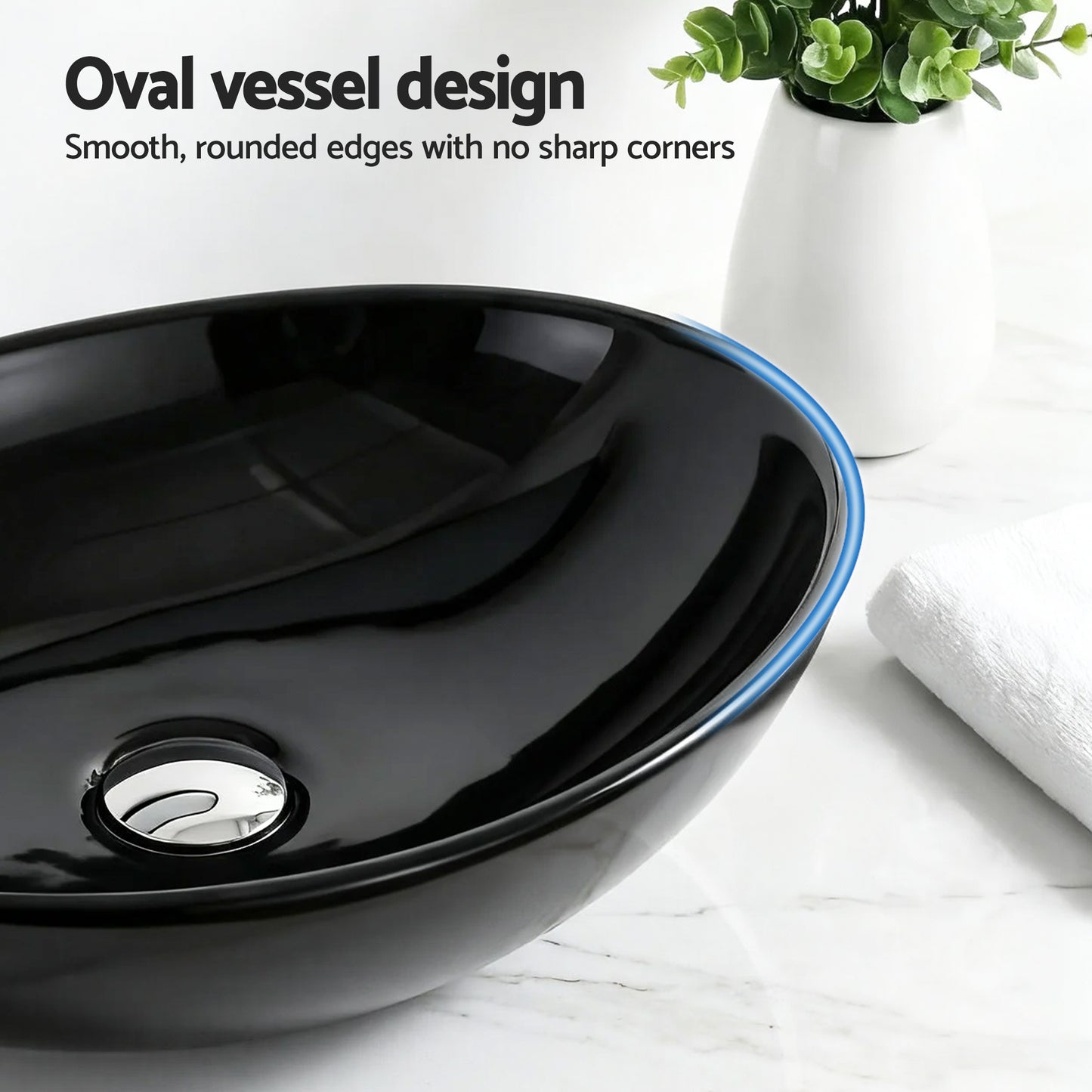 Cefito Bathroom Basin Ceramic Vanity Sink Hand Wash Bowl 41x34cm