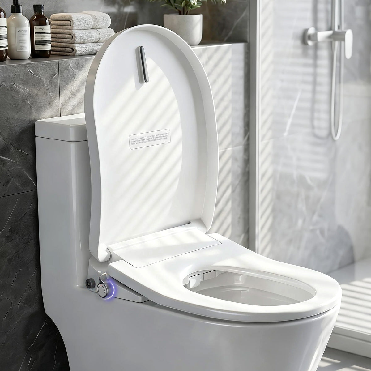 Cefito Electric Bidet Toilet Seat Washing Without Power Heated D-Shape Air Dryer