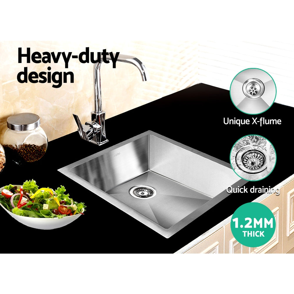 Cefito Kitchen Sink 45X39CM Stainless Steel Basin Single Bowl Silver