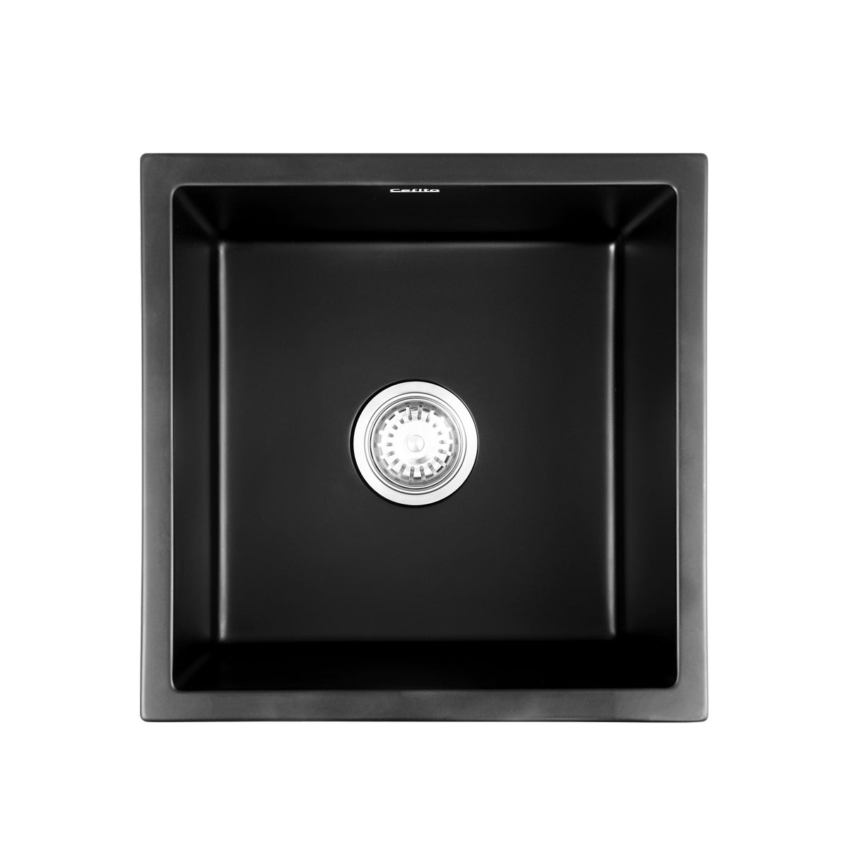 Cefito Kitchen Sink 45x45cm Granite Stone Sink Single Bowl Black