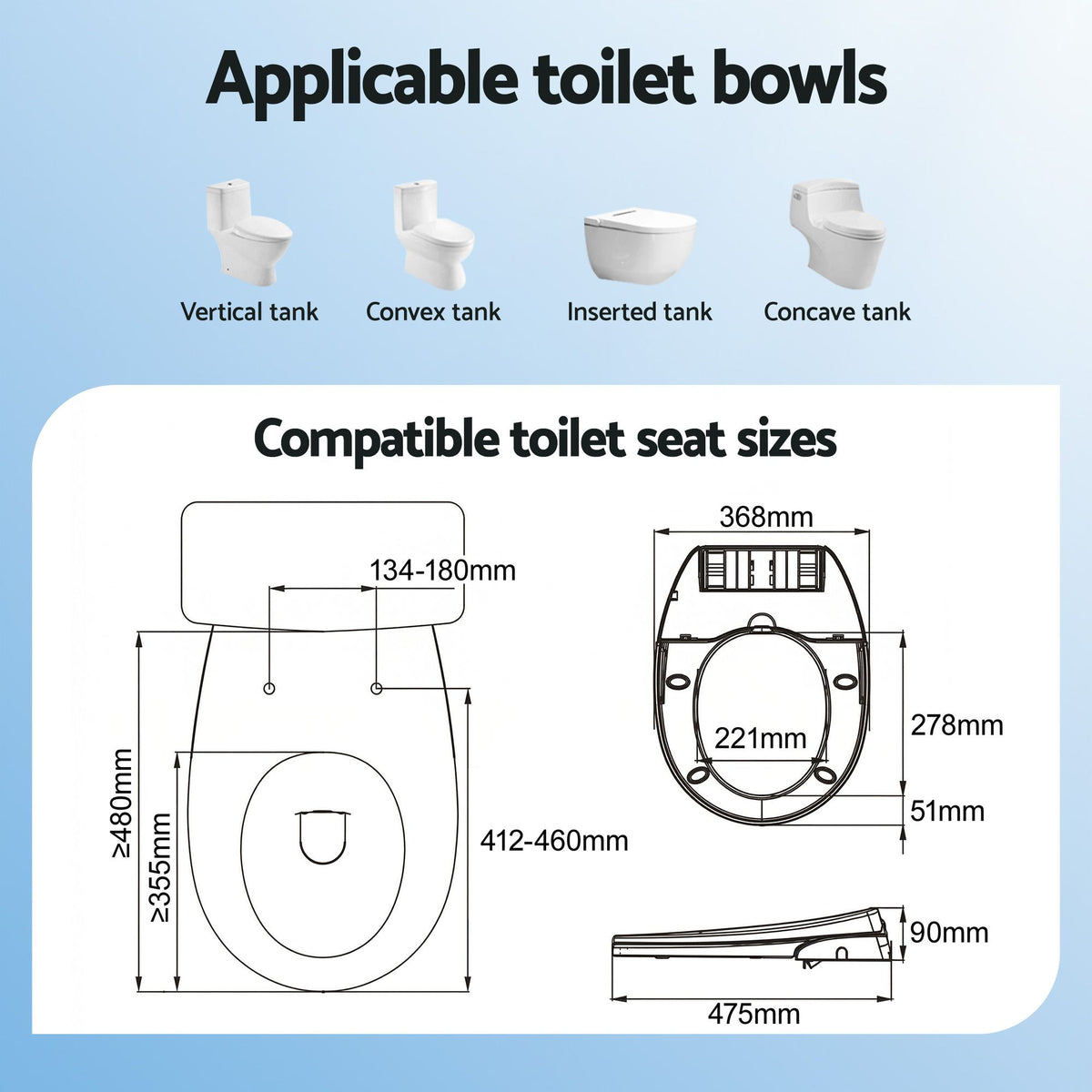 Cefito Non Electric Bidet Toilet Seat O-Shape Dual Nozzle Soft Close WaterMark DIY