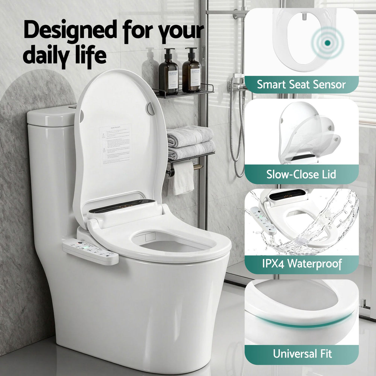 Cefito Smart Electric Bidet Toilet Seat LED Display Heated Dryer WaterMark