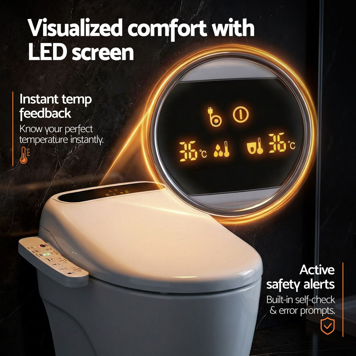 Cefito Smart Electric Bidet Toilet Seat LED Display Heated Dryer WaterMark