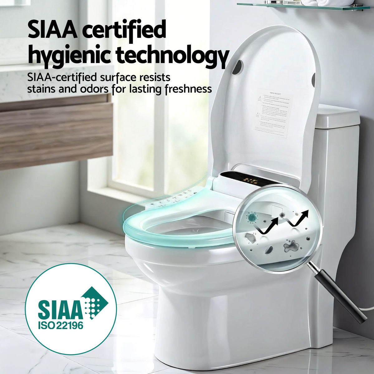Cefito Smart Electric Bidet Toilet Seat LED Display Heated Dryer WaterMark