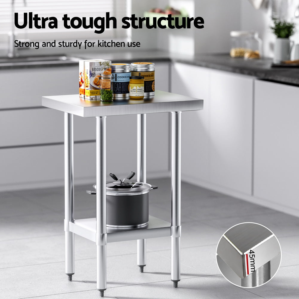 Cefito Stainless Steel Kitchen Benches Work Bench 610x457mm 430
