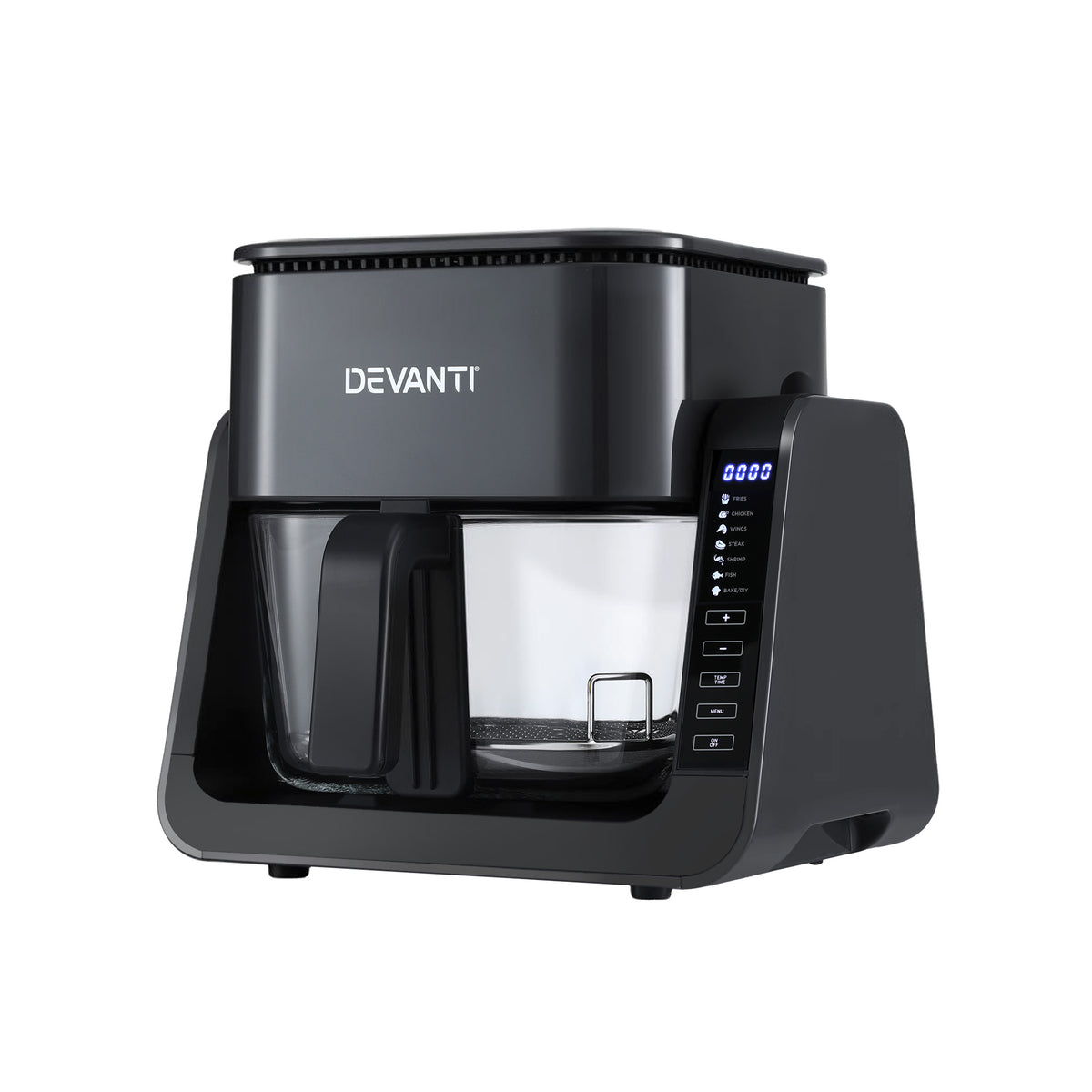 Devanti 2-IN-1 Air Fryer 5.5L Dual Zone Fryers Electric Cooker with Top BBQ Grill & Bot