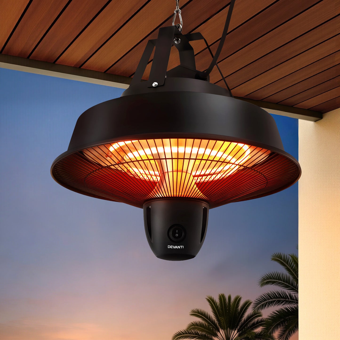 Devanti 2000W Electric Patio Heater Ceiling Mounted Hanging Heaters Remote
