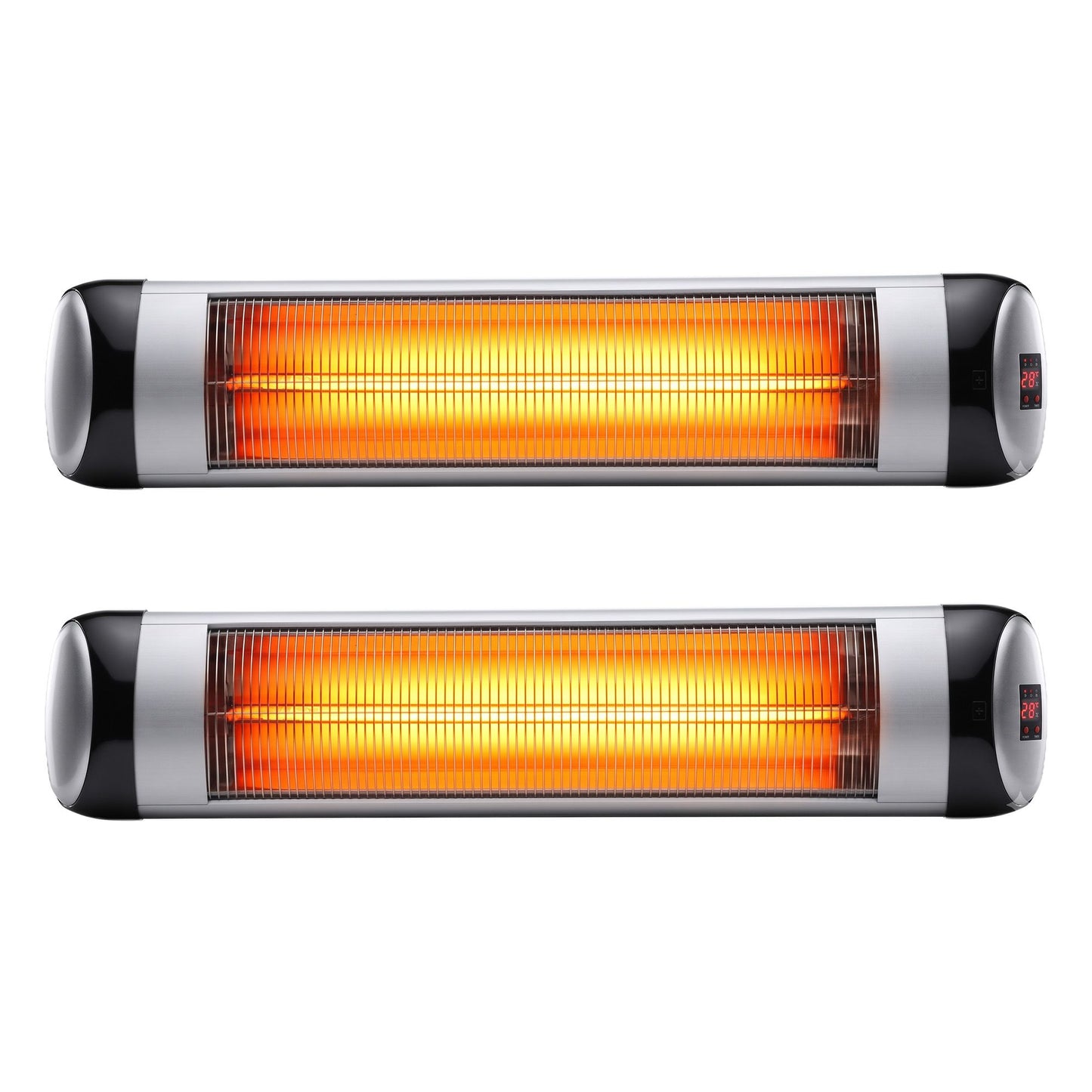 Devanti 2PCS Electric Radiant Strip Heater Indoor Outdoor Patio Remote Control 1500W