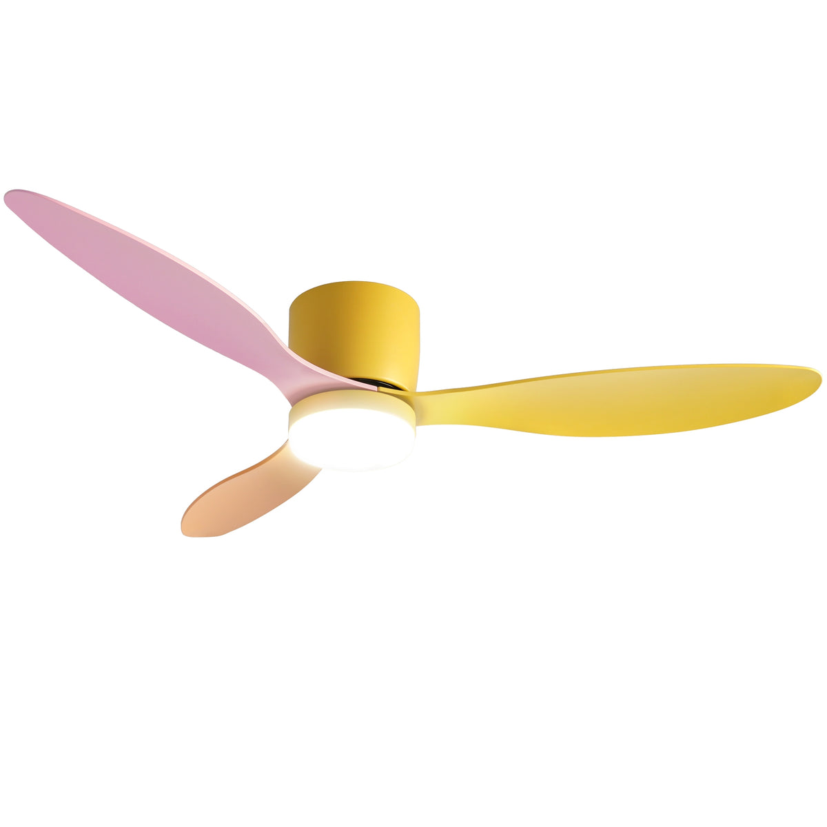 Devanti 52'' Ceiling Fan 3 Blades DC Motor w/Light w/Remote Yellow Pink Orange