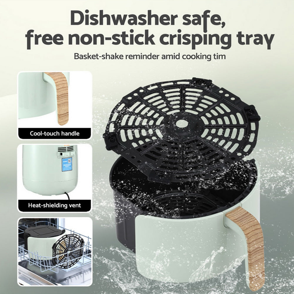 Devanti 5L Air Fryer Touch Control 1700W Green