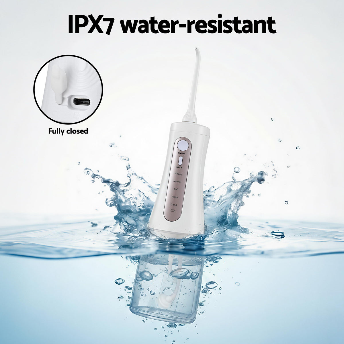 Devanti Cordless Water Flosser Dental Oral Irrigator White