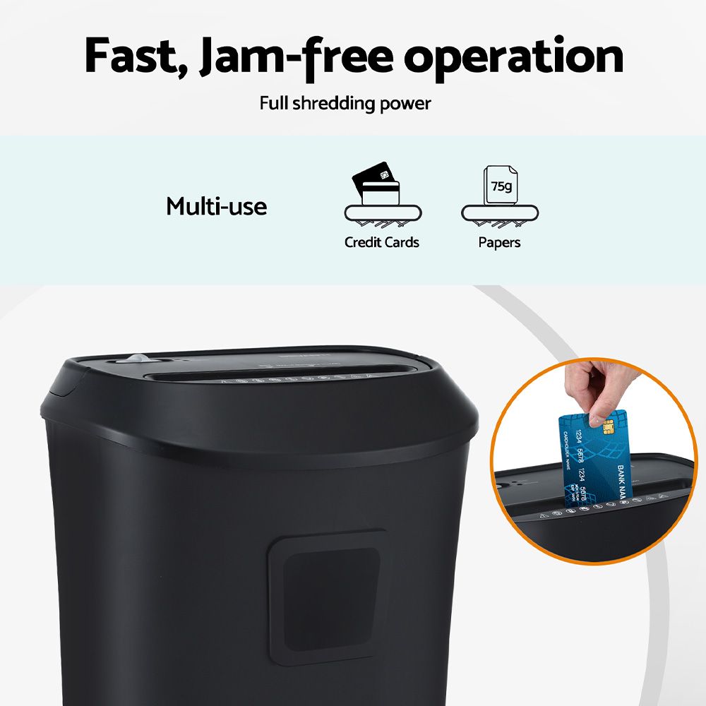 Devanti Electric Paper Shredder for Home Office 10 A4 Paper Sheet Cross-Cut Paper