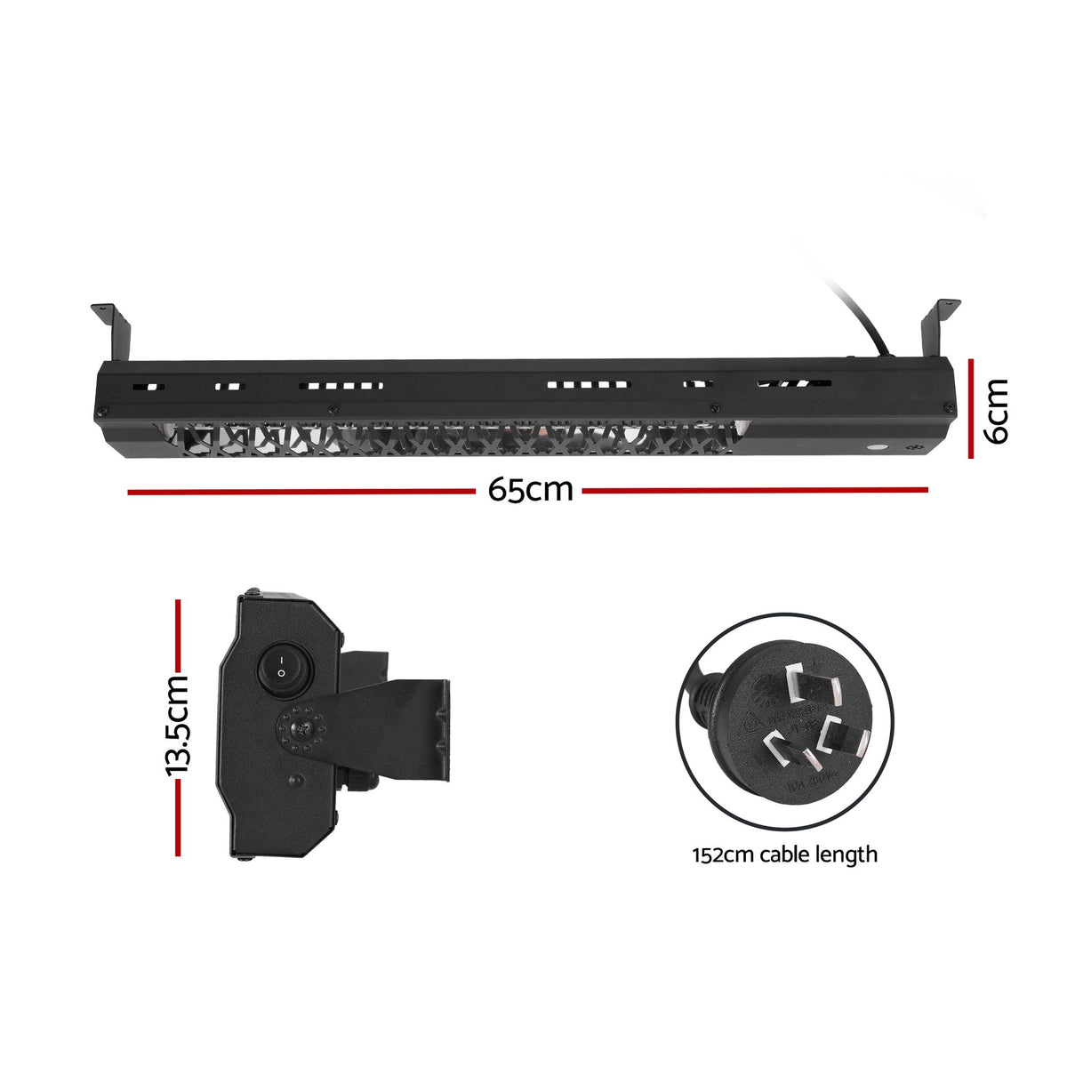 Devanti Electric Strip Heater Radiant Heaters 2000W