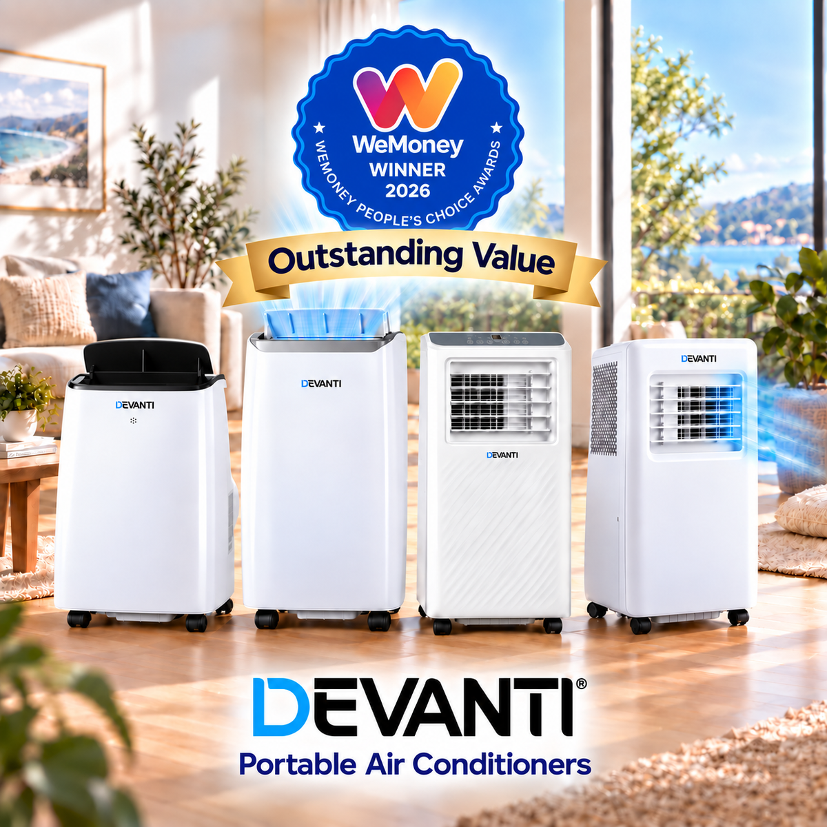 Devanti Portable Air Conditioner 5000 BTU 3-in-1 with Remote Control