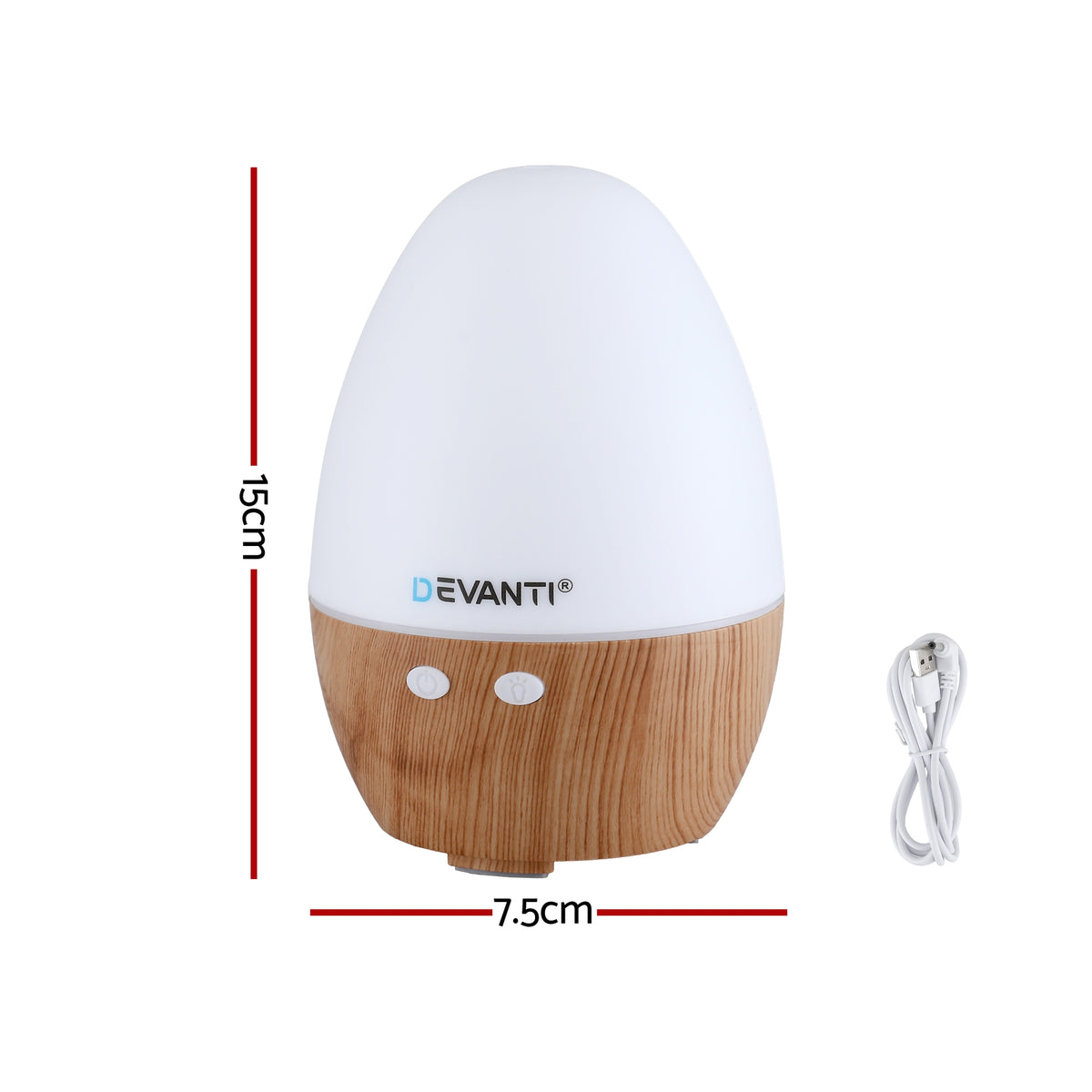 Devanti Ultrasonic Aroma Diffuser Aromatherapy 130ml LED Lights Iron Humidifier Forest