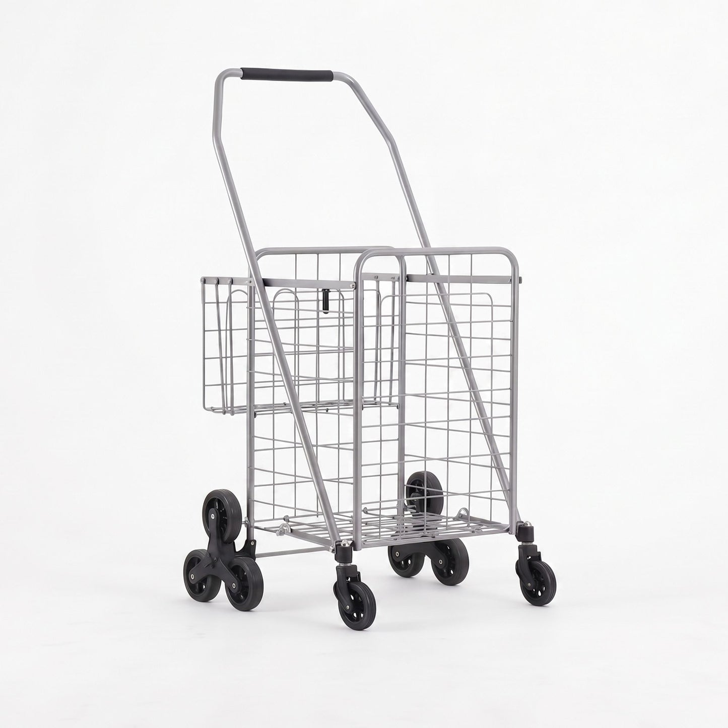 Emajin Shopping Trolley Cart Folding Aluminium Utility Cart Silver