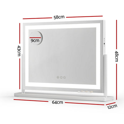 Embellir Makeup Mirror 58x46cm 360~ Rotatable Vanity Mirror with Lights Bright Light Strip Adjustable
