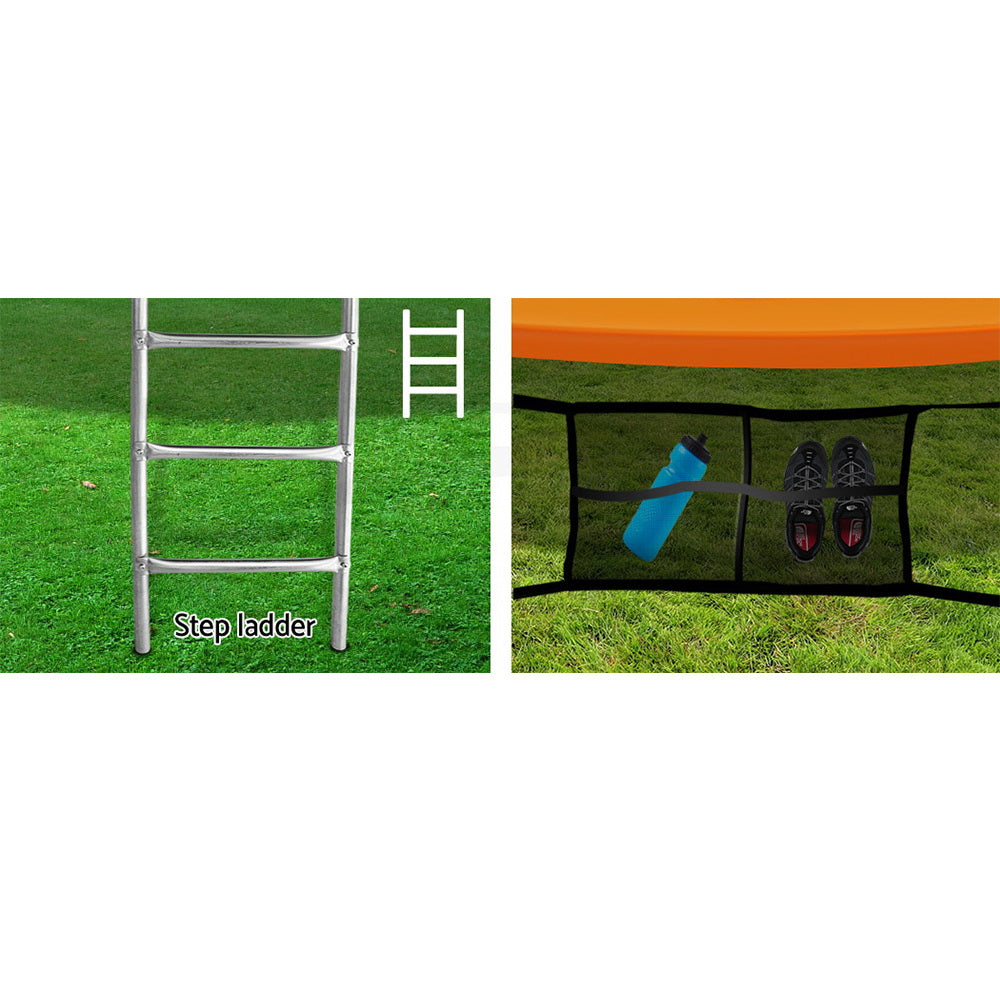 Everfit 16FT Trampoline for Kids w/ Ladder Enclosure Safety Net Rebounder Orange